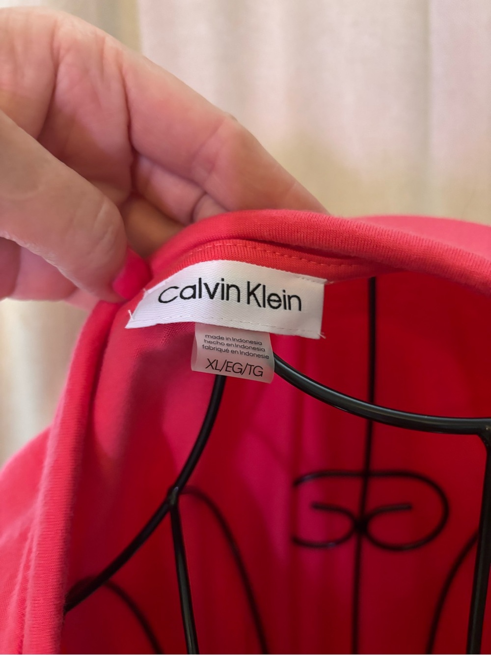 Calvin Klein Coral Pink Short Sleeve Shift Dress - Picture 7 of 7